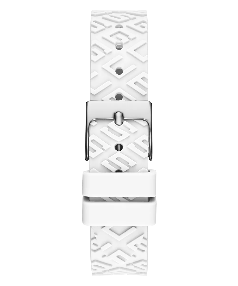 Guess Womens Silicone Watches GUESS Ladies White Analog Watch