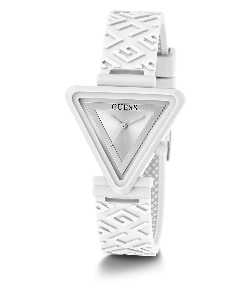 Guess Womens Silicone Watches GUESS Ladies White Analog Watch