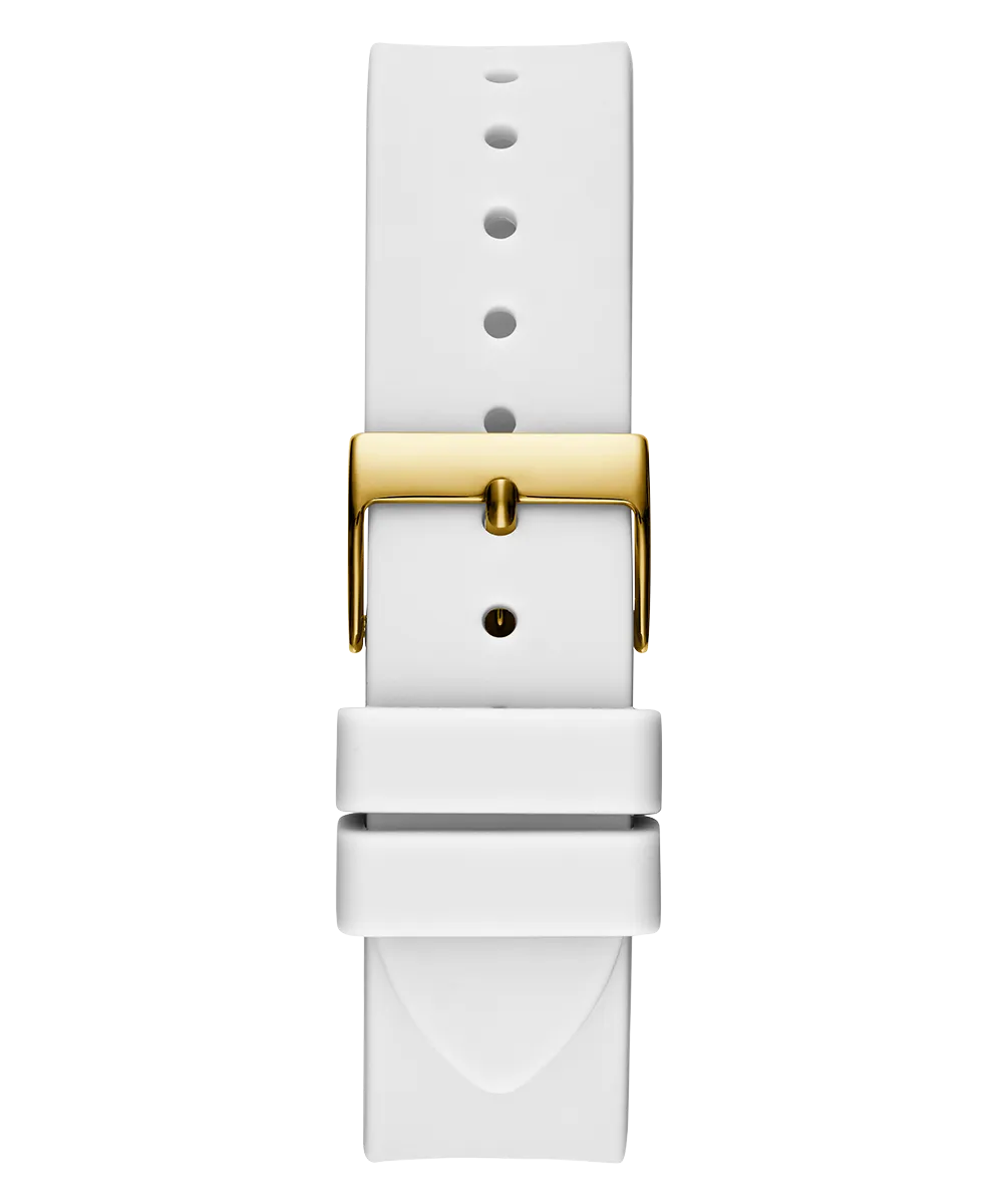 Guess Womens Silicone Watches GUESS Ladies White Gold Tone Multi-function Watch