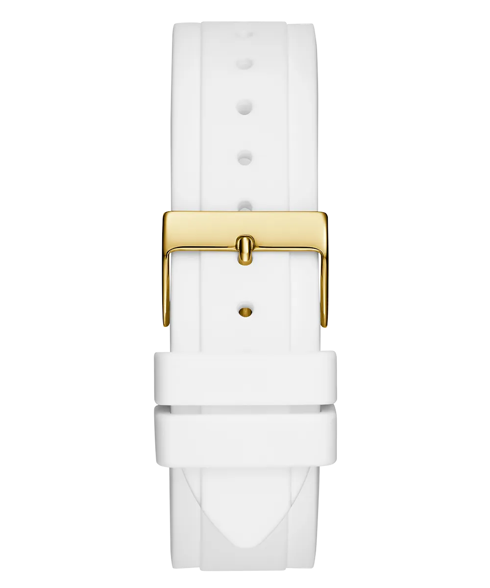 Guess Womens Silicone Watches GUESS Ladies White Gold Tone Multi-function Watch