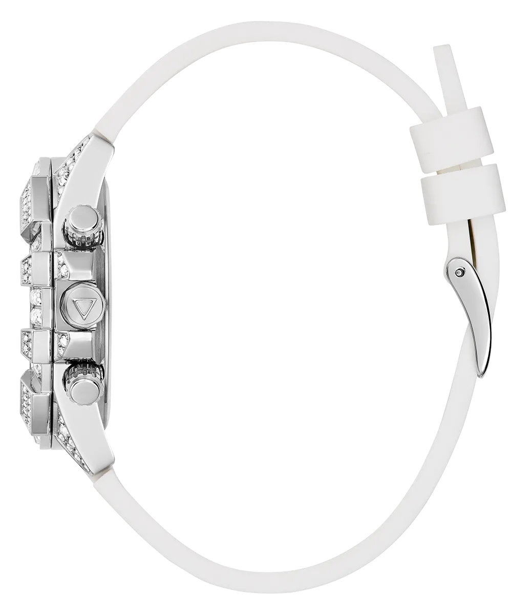 Guess Womens/Mens Silver Watches 40th Anniversary Special Edition GUESS Ladies White Silver Tone Multi-function Watch