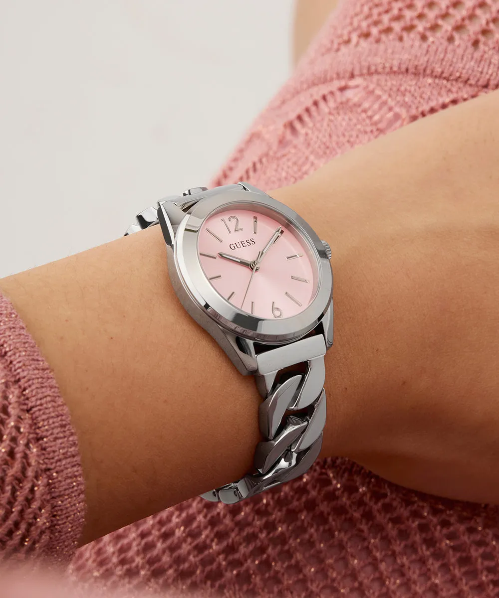 Guess Womens/Mens Silver Watches GUESS Ladies Silver Tone Analog Watch Box Set
