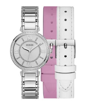 Guess Womens/Mens Silver Watches GUESS Ladies Silver Tone Analog Watch