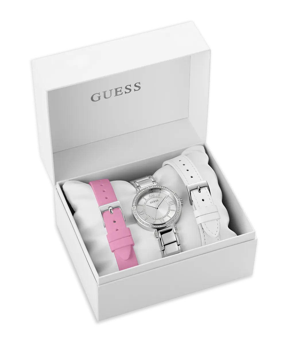 Guess Womens/Mens Silver Watches GUESS Ladies Silver Tone Analog Watch