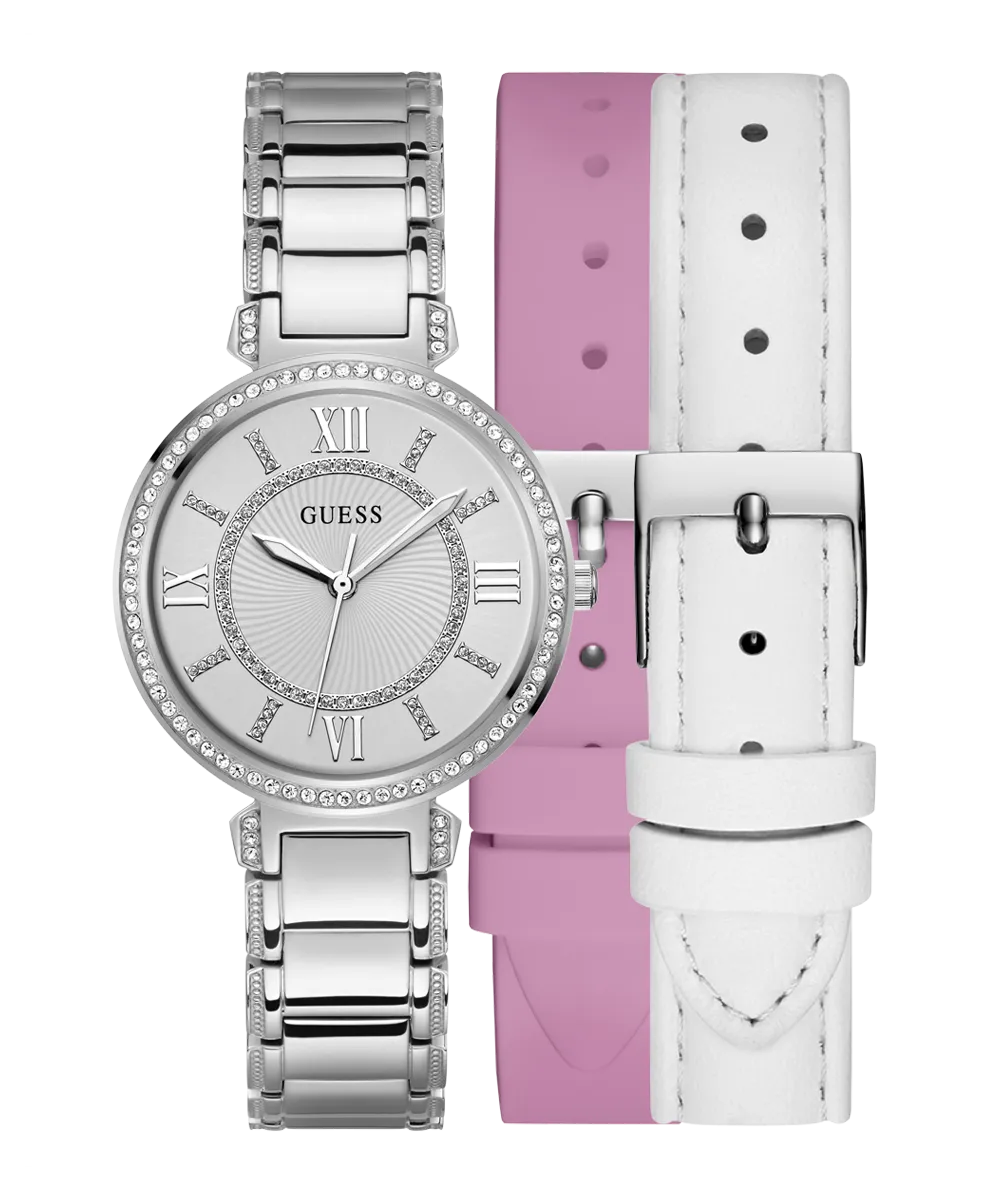 Guess Womens/Mens Silver Watches GUESS Ladies Silver Tone Analog Watch