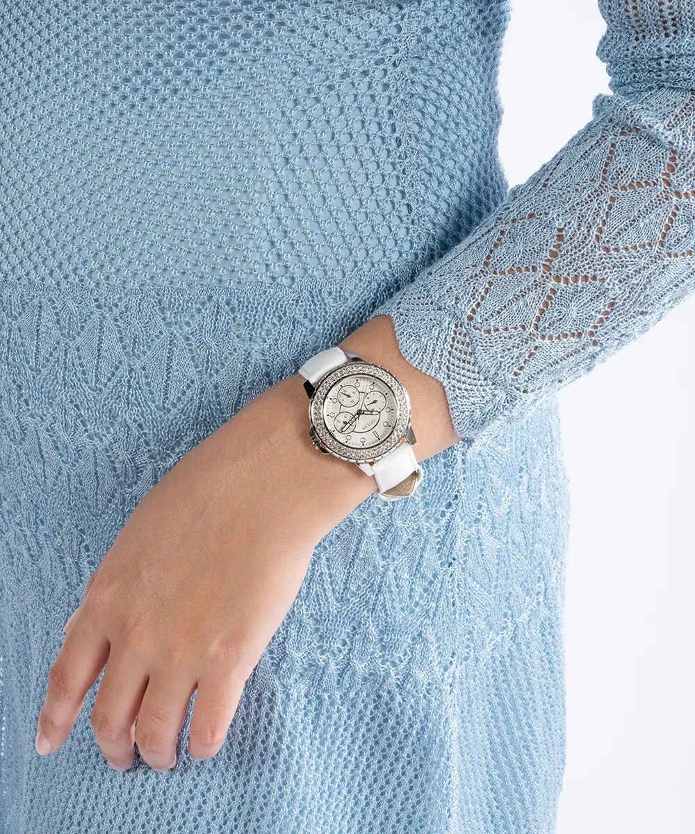 Guess Womens/Mens Silver Watches GUESS Ladies Silver Tone Multi-function Watch Box Set