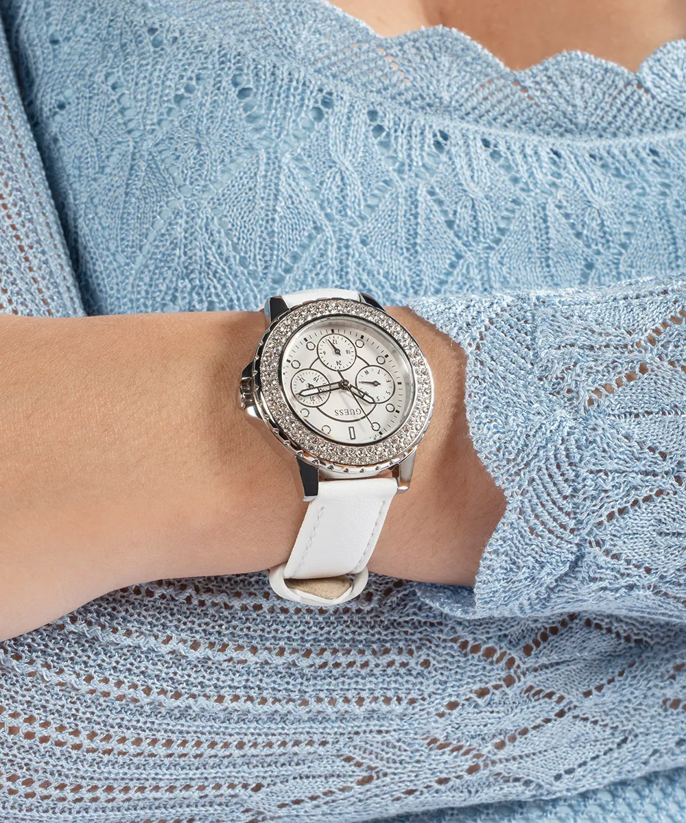 Guess Womens/Mens Silver Watches GUESS Ladies Silver Tone Multi-function Watch Box Set