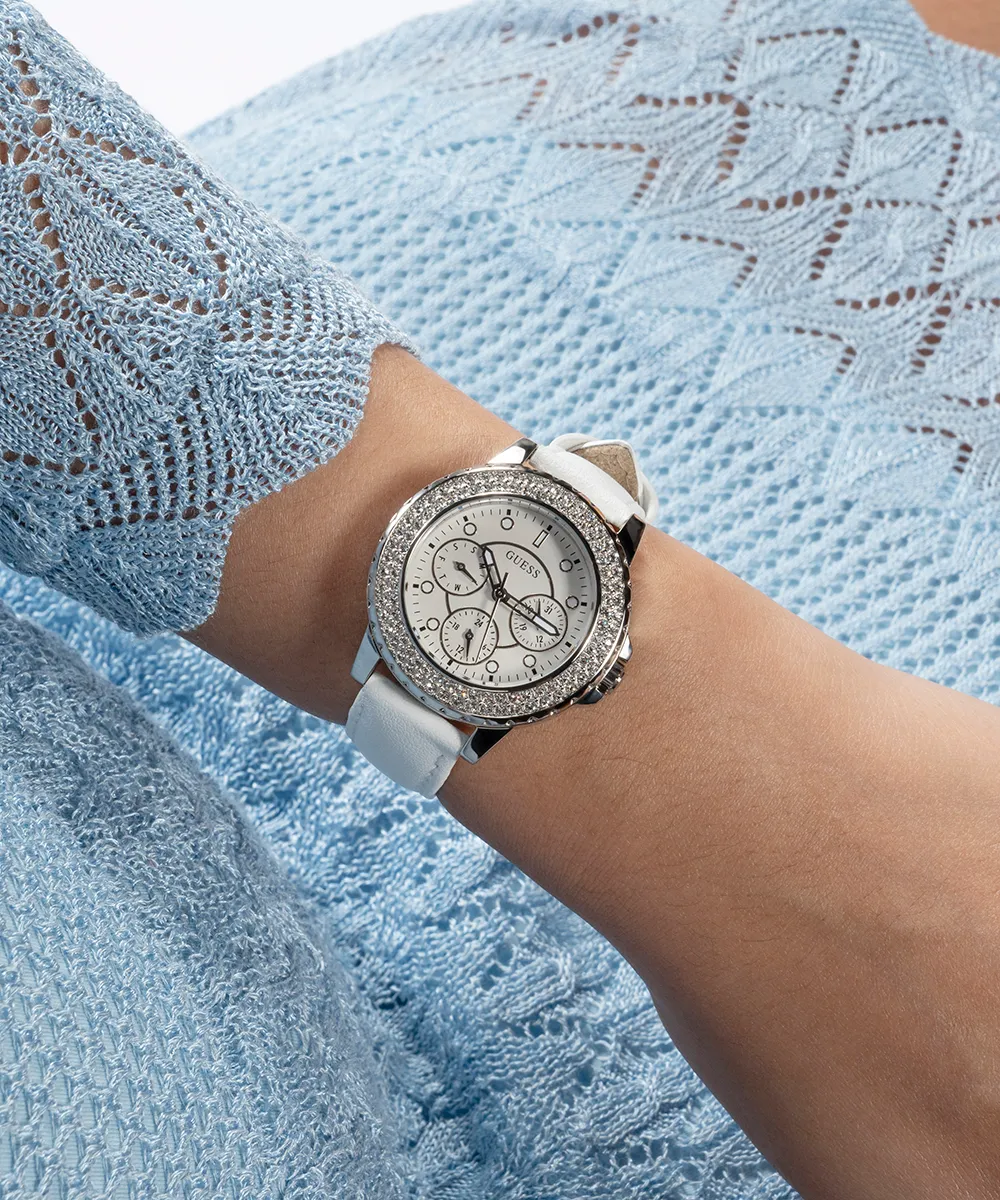 Guess Womens/Mens Silver Watches GUESS Ladies Silver Tone Multi-function Watch Box Set