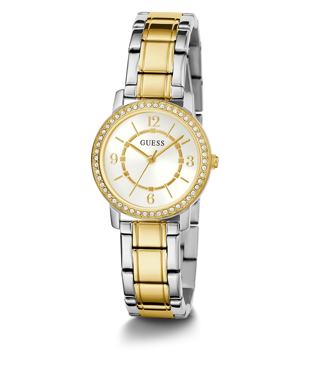 Guess Womens/Mens Silver Watches GUESS Ladies Silver Tone/Gold Tone Analog Watch