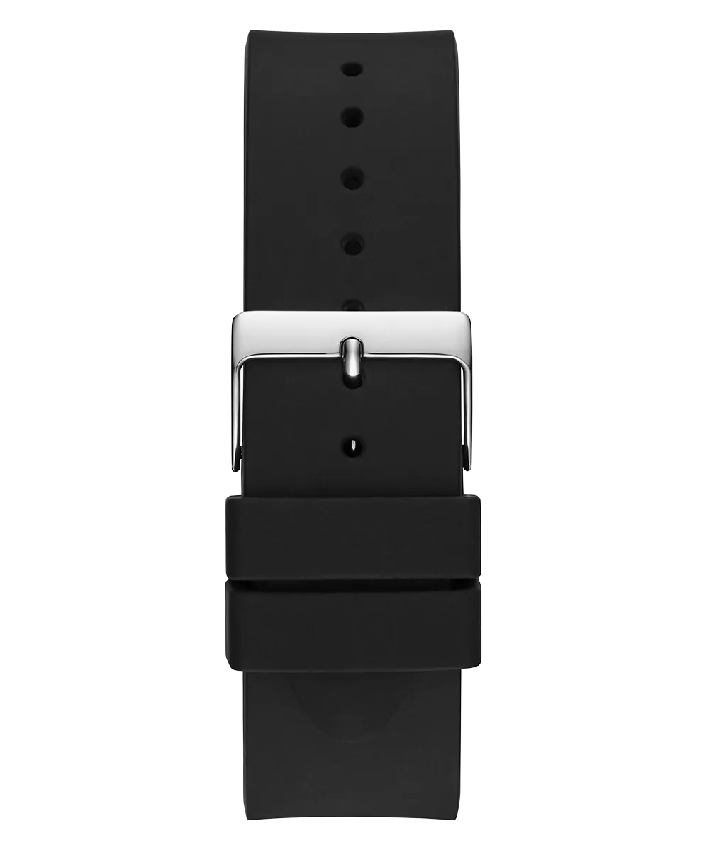 Guess Womens/Mens Silver Watches GUESS Mens Black Silver Tone Analog Watch