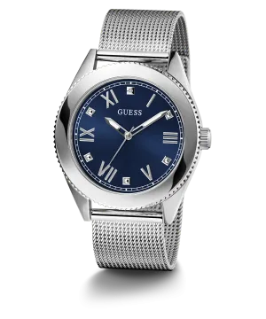 Guess Womens/Mens Silver Watches GUESS Mens Silver Tone Analog Watch