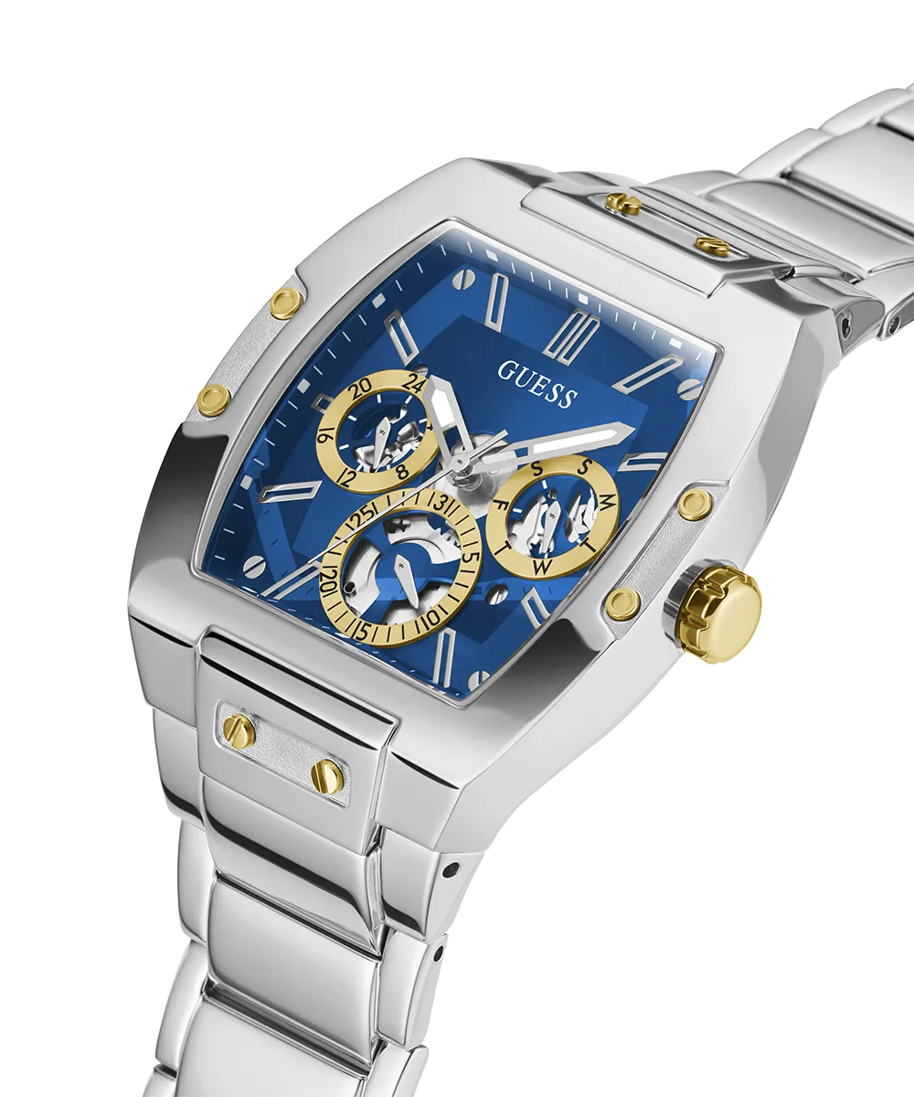 Guess Womens/Mens Silver Watches GUESS Mens Silver Tone Multi-function Watch