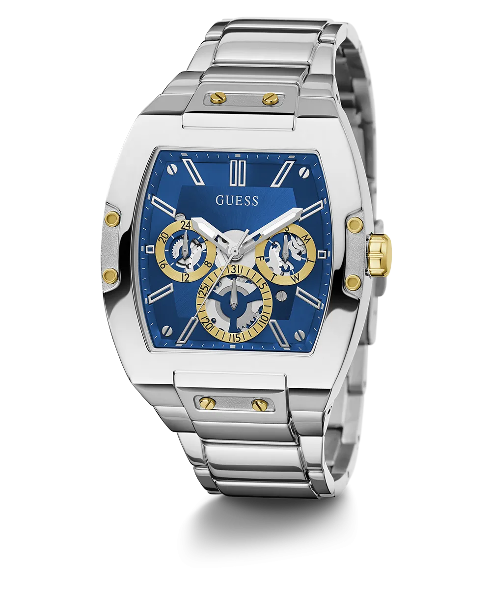Guess Womens/Mens Silver Watches GUESS Mens Silver Tone Multi-function Watch
