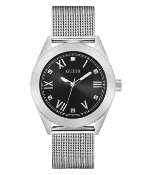 Guess Womens/Mens Silver Watches GUESS Mens Silver Tone Silver Analog Watch