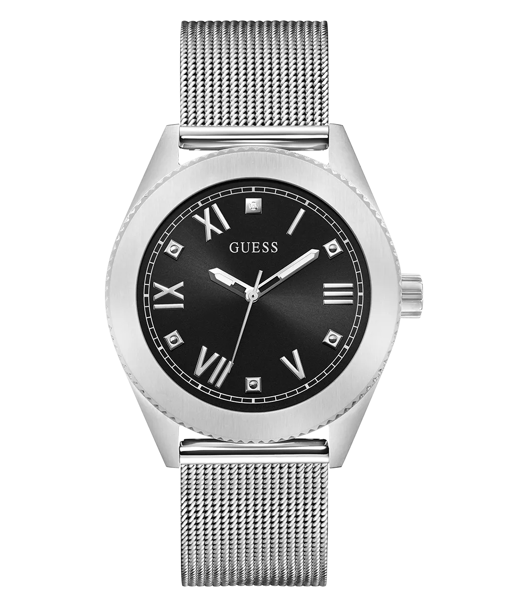 Guess Womens/Mens Silver Watches GUESS Mens Silver Tone Silver Analog Watch