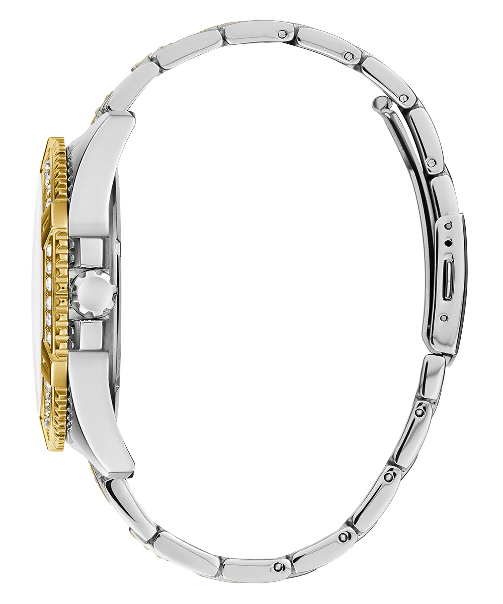 Guess Womens/Mens Silver Watches GUESS Mens Silver Tone/Gold Tone Multi-function Watch