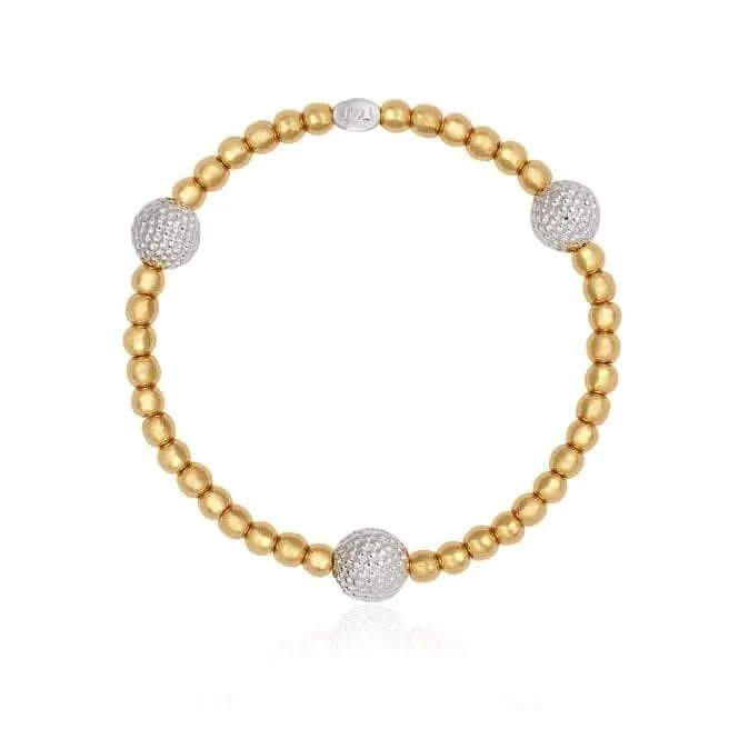 Halo Silver and Gold Bobble Bead Bracelet 4046 Joma Jewellery