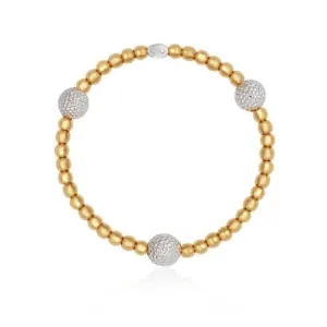 Halo Silver and Gold Bobble Bead Bracelet 4046 Joma Jewellery