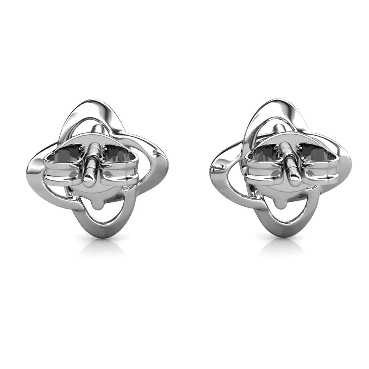 Infinity January Birthstone Garnet Earrings 18k White Gold Plated Silver Birthstone Earrings with Swarovski Crystal