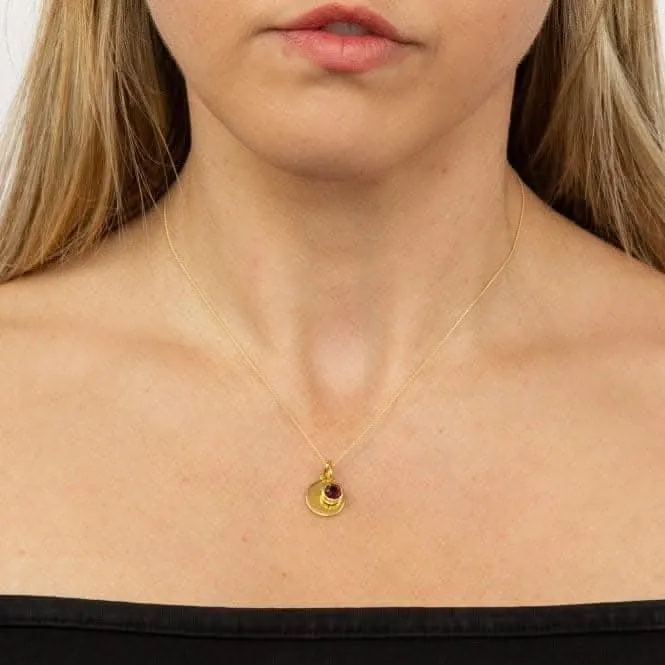 January Yellow Gold Plated Birthstone Engravable Disc Swarovski Necklace P5008 Beginnings Jewellery