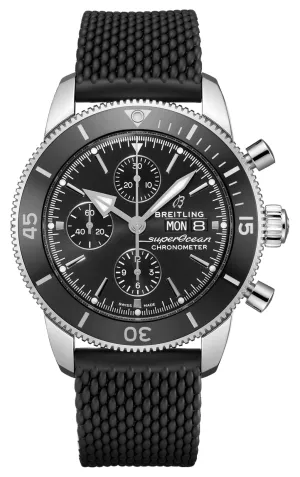 Jewelry Breitling Watches Breitling Superocean Heritage Chronograph Stainless Steel Black Dial Automatic Mens Watch A13313121B1S1