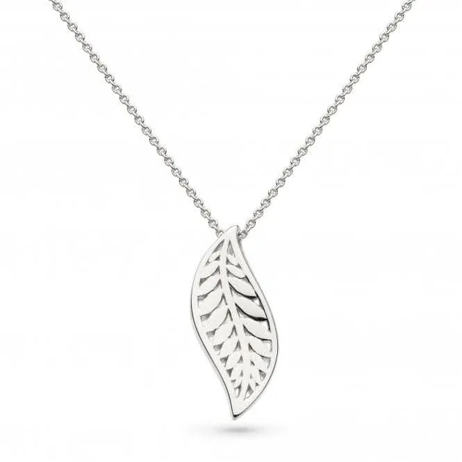 Kit Heath Blossom Eden Rhodium Plate Leaf 18" Necklace 90249HP Kit Heath Jewelry And Accessories