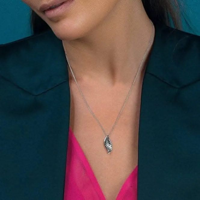 Kit Heath Blossom Eden Rhodium Plate Leaf 18" Necklace 90249HP Kit Heath Jewelry And Accessories