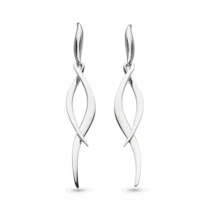 Kit Heath Entwine Twine Twist Rhodium Plate Drop Earrings 60223RP Kit Heath Jewelry And Accessories