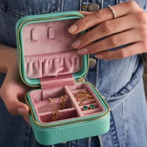 Leather Jewellery Travel Box Turquoise Piccolo SJ-SY10734 Sif Jakobs Jewellery