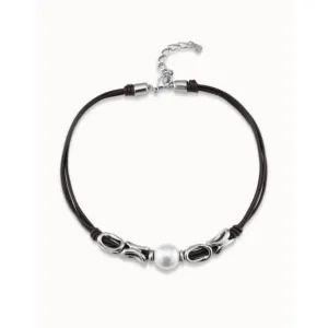 Legend White Leather Pearl Shell Necklace Unode50 Jewelry And Accessories