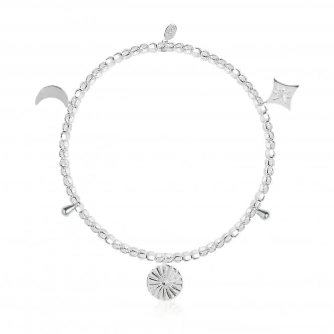 Life's A Charm One In A Million Silver Charm 17.5cm Stretch Bracelet 3899 Joma Jewellery