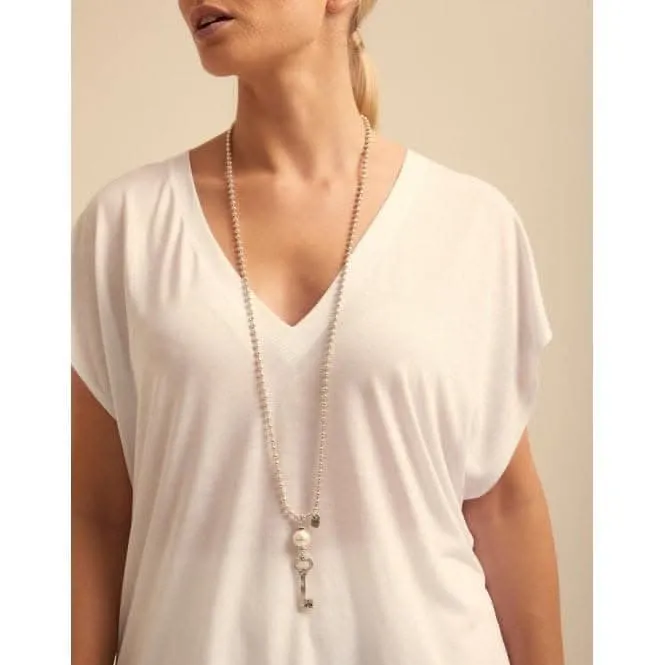 Llavestruz White Metal Pearl Shell Necklace Unode50 Jewelry And Accessories