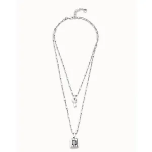 Lock Grey Metal Faceted Crystal Necklace Unode50 Jewelry And Accessories