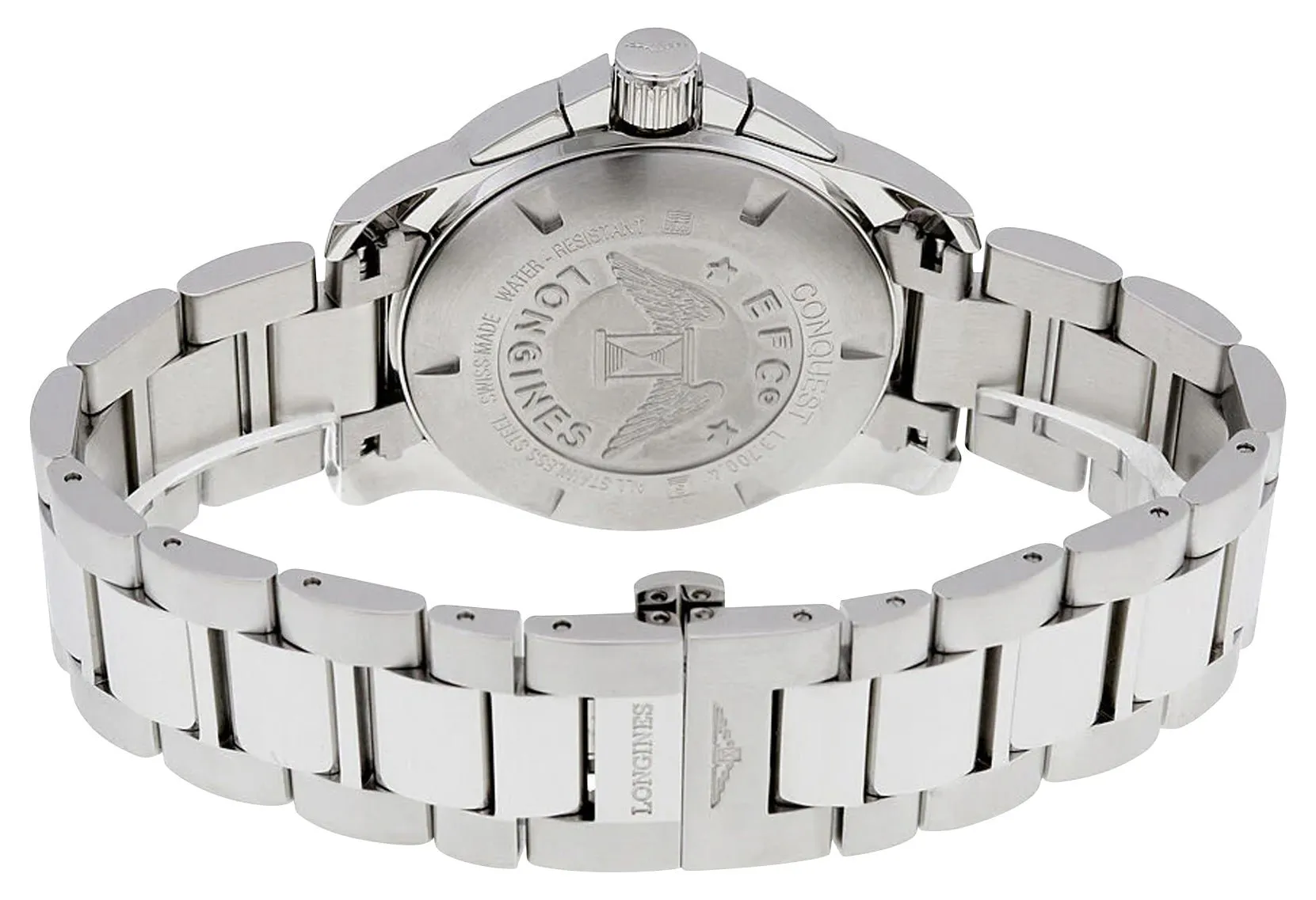 Longines Conquest Chronograph Stainless Steel Blue Dial Date Divers Quartz Mens Watch L3.700.4.96.6 Longines Watches