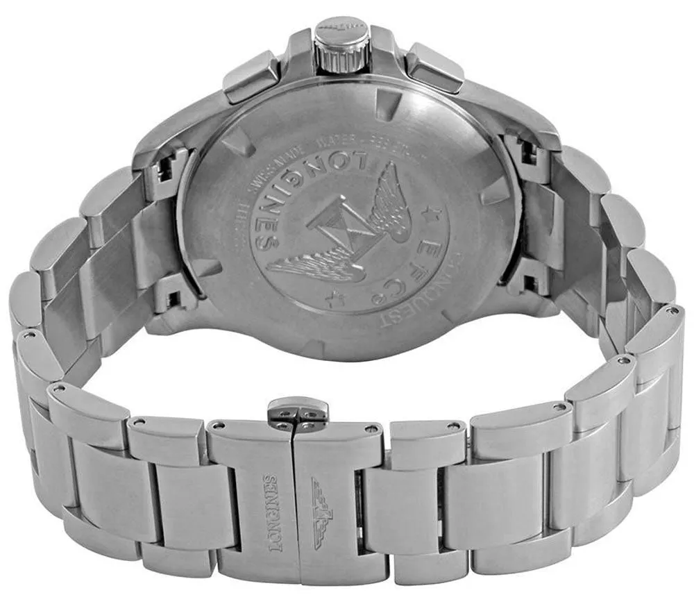 Longines Conquest V.H.P. Chronograph Stainless Steel Black Dial Perpetual Calendar Date Quartz Mens Watch L3.717.4.66.6 Longines Watches