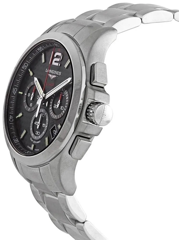 Longines Conquest V.H.P. Chronograph Stainless Steel Black Dial Perpetual Calendar Date Quartz Mens Watch L3.717.4.66.6 Longines Watches