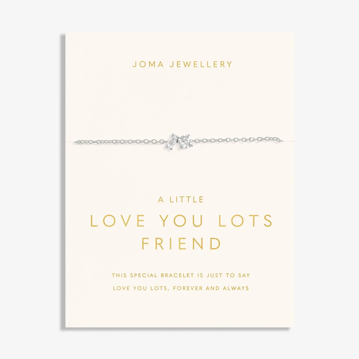 Love You Lots Love You Friend Silver Plated Bracelet 7702 Joma Jewellery