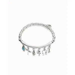 Luckykeys Turquoise Metal Natural Stone Bracelet Unode50 Jewelry And Accessories