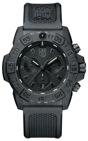 Luminox Navy SEAL Chronograph CARBONOX Black Dial Black Rubber Strap Date Divers Quartz Mens Watch XS.3581.BO Luminox Watches
