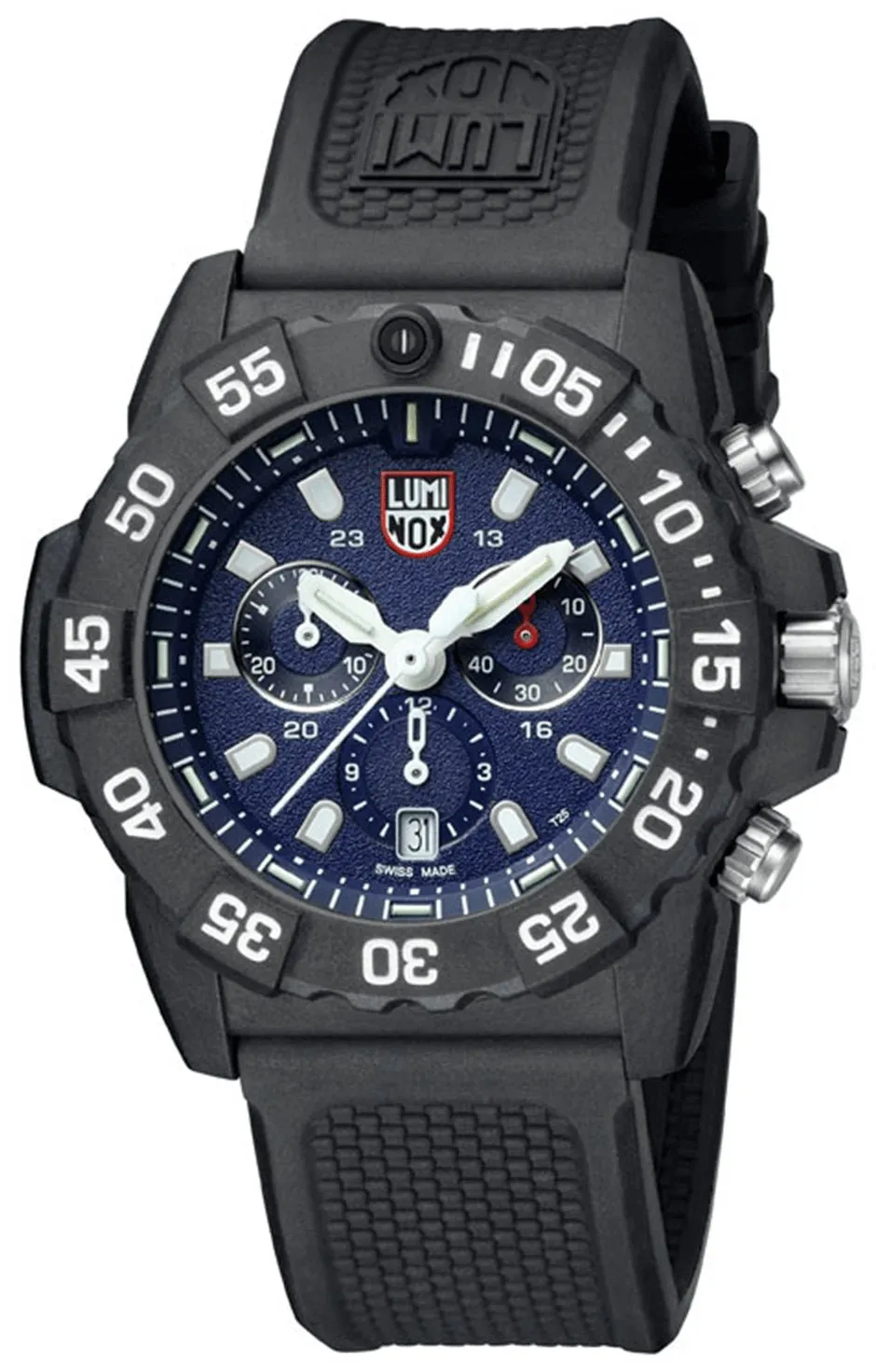 Luminox Navy SEAL Chronograph CARBONOX Blue Dial Black Rubber Strap Date Divers Quartz Mens Watch XS.3583 Luminox Watches