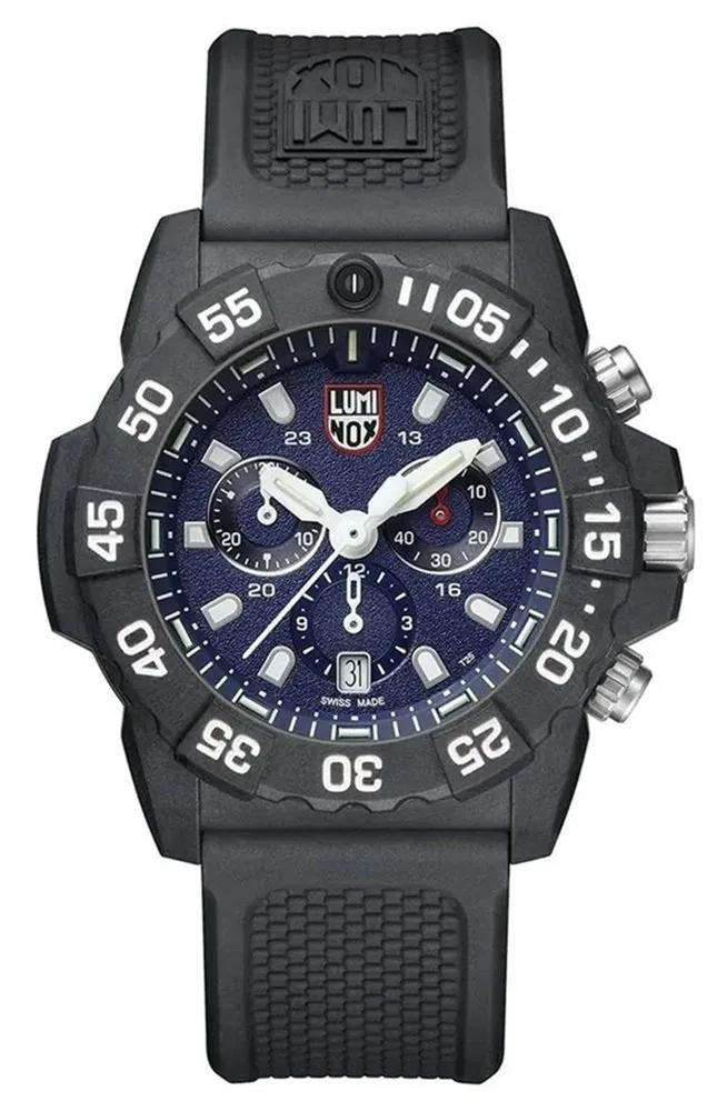Luminox Navy SEAL Chronograph CARBONOX Blue Dial Black Rubber Strap Date Divers Quartz Mens Watch XS.3583 Luminox Watches
