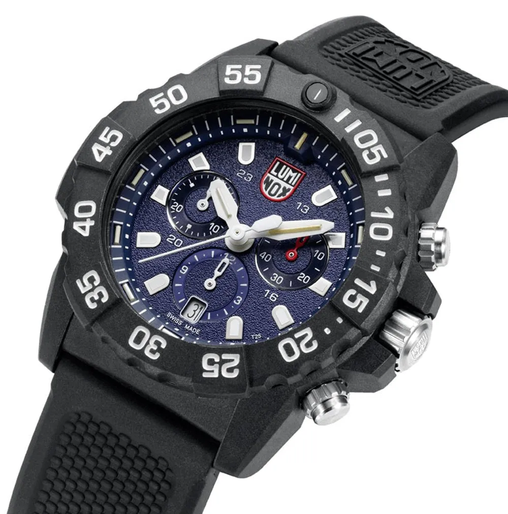 Luminox Navy SEAL Chronograph CARBONOX Blue Dial Black Rubber Strap Date Divers Quartz Mens Watch XS.3583 Luminox Watches