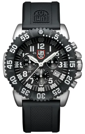 Luminox Navy SEAL Colormark Chronograph Stainless Steel Black Dial Black Rubber Strap Date Divers Quartz Mens Watch XS.3181.F Luminox Watches