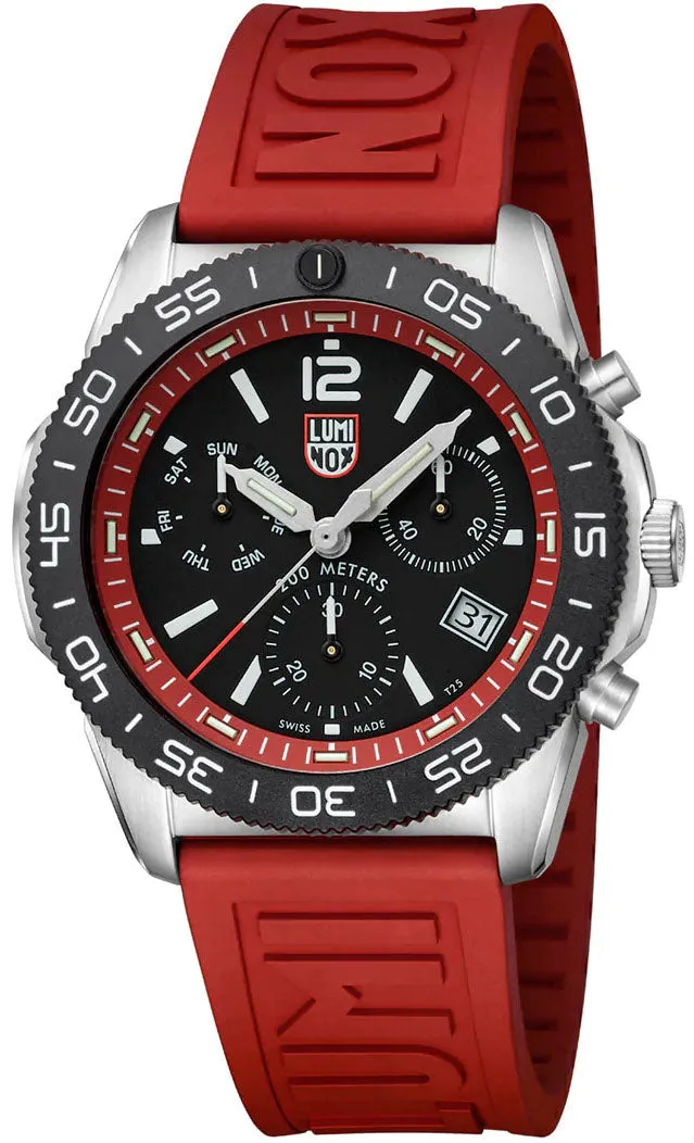 Luminox Watches Luminox Sea Pacific Diver Chronograph 3140 Black Red Watch