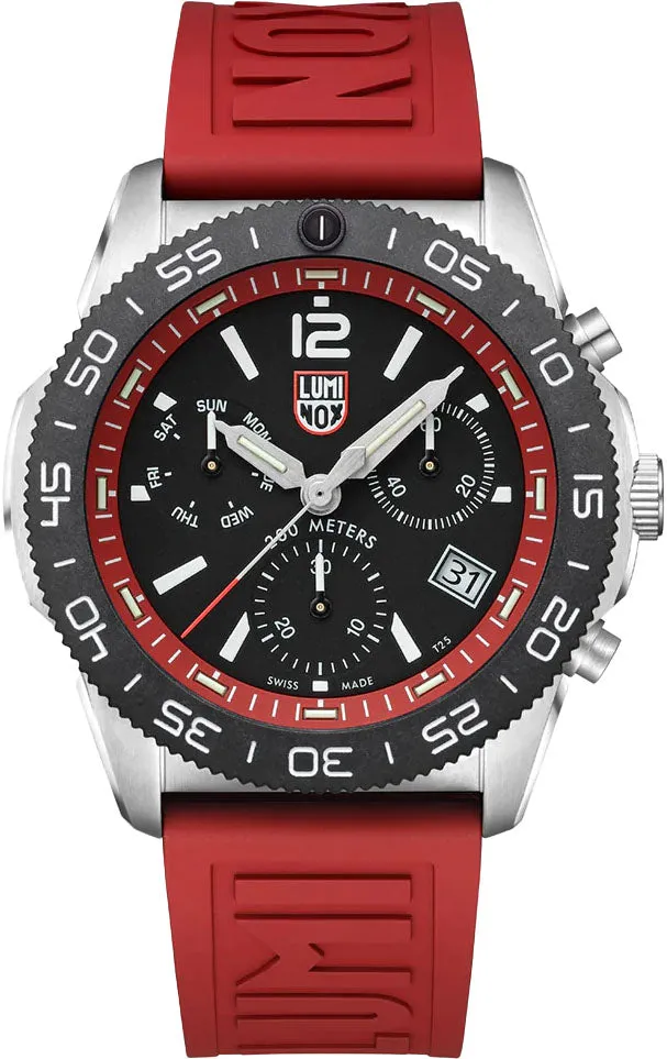 Luminox Watches Luminox Sea Pacific Diver Chronograph 3140 Black Red Watch