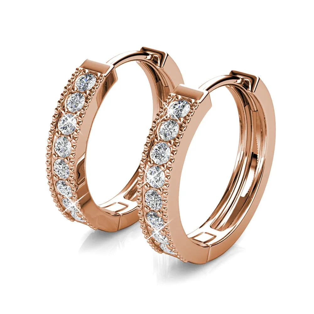 Lydia 18k White Gold Plated 16mm Hoop Earrings with Swarovski Crystals