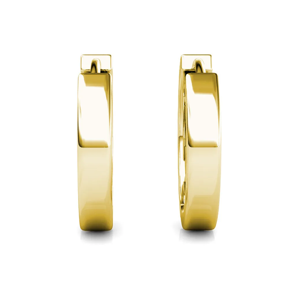 Lydia 18k White Gold Plated 16mm Hoop Earrings with Swarovski Crystals