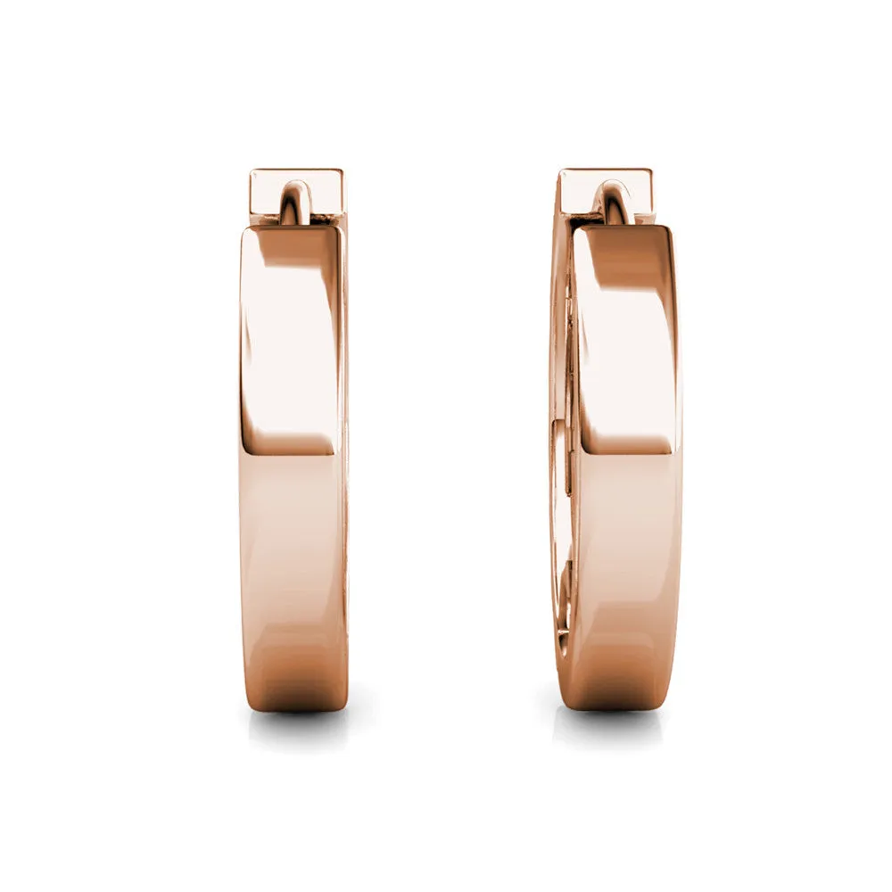 Lydia 18k White Gold Plated 16mm Hoop Earrings with Swarovski Crystals