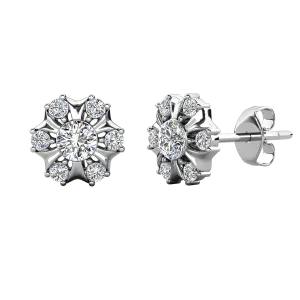 Millie 18k White Gold Plated Stud Earrings with Swarovski Crystals