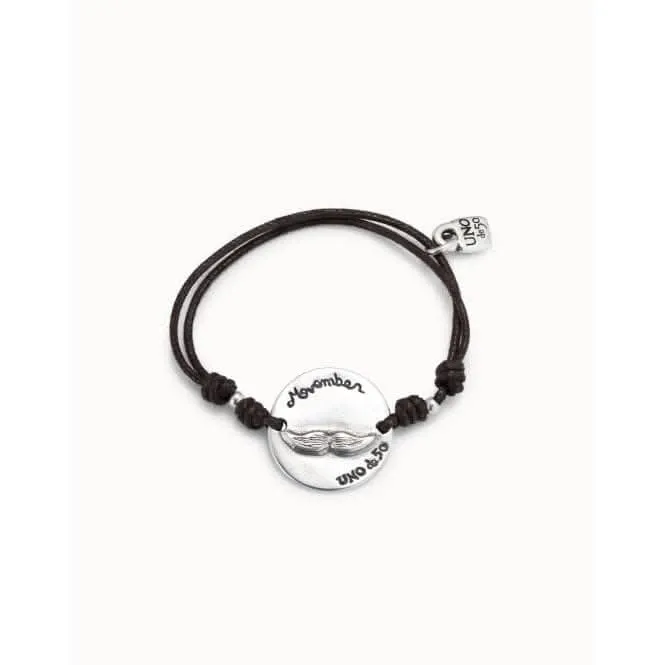 Mr. Moustache Silver Leather Bracelet Unode50 Jewelry And Accessories